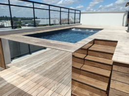 piscina elevada de madera