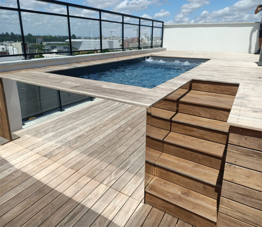 piscina elevada de madera